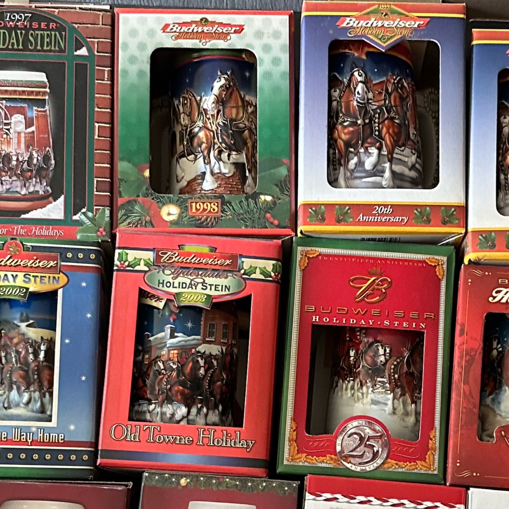 Budweiser Holiday Steins (1996-2017)